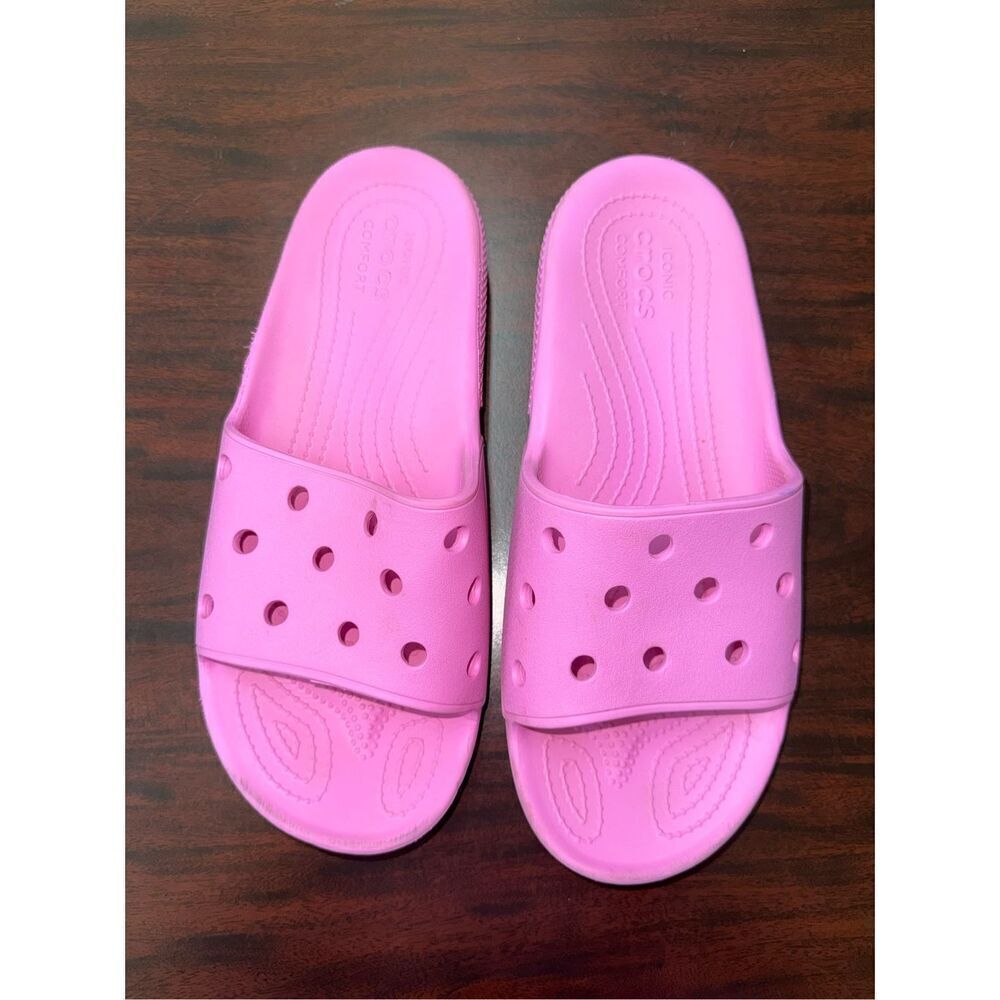 Crocs Pink Classic Slides Size Womens 14/ Mens 12